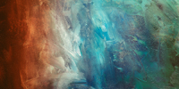 Conduction - Large Panoramic Painting - Olive, Teal,Brown.