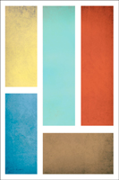 Connection - Red, Blue, Teal, Yellow Geometric Art.