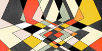 Distortion - Black and Yellow Large Wall Art.