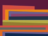 Hacienda - Purple, Pink, Green and Blue Geometric Modern Art.