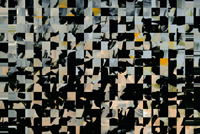 Puzzle - Black and Green Abstract Canvas Art.
