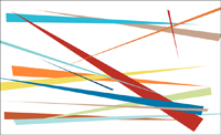 Slivers - Red and Blue Geometric Abstract Art.