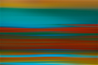 Sunset Strip - Teal and Red Contemporary Art.