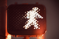 Walk - Urban Artwork of a Crosswalk Light.